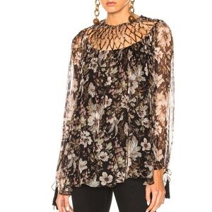 Zimmermann Gossamer lattice Floral Blouse